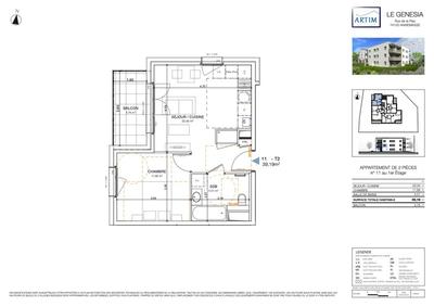 Appartement - 39 m² - 2 pièces
