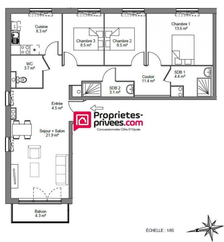 Appartement - 87 m² - 4 pièces