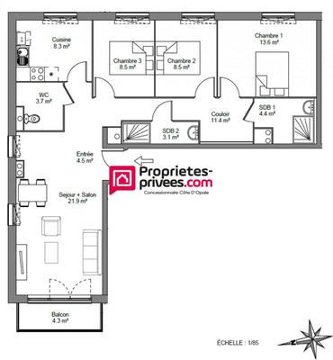 Appartement - 87 m² - 4 pièces
