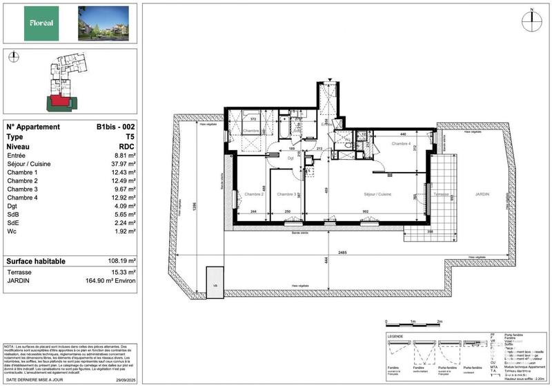 Appartement - 108 m² - 5 pièces