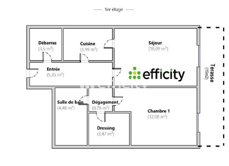 Appartement ancien - 53 m² - 2 pièces