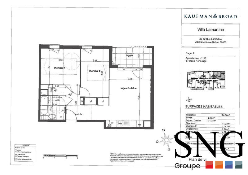 Appartement - 55 m² - 3 pièces