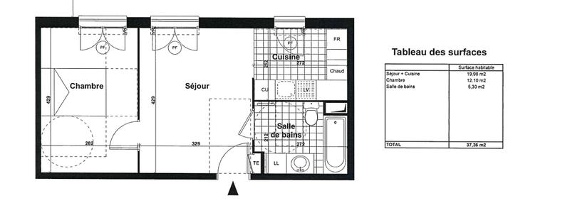 Appartement - 37 m² - 2 pièces