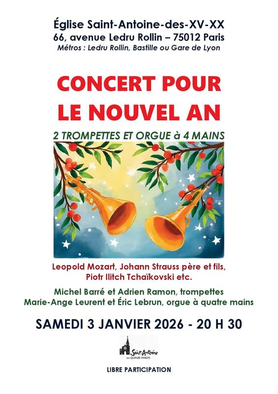 Concert Pour le Nouvel An, 2 trompettes et orgue à 4 mains