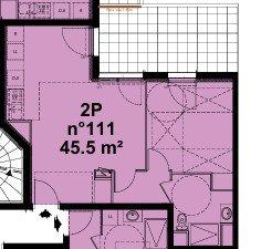 Appartement - 45 m² - 2 pièces