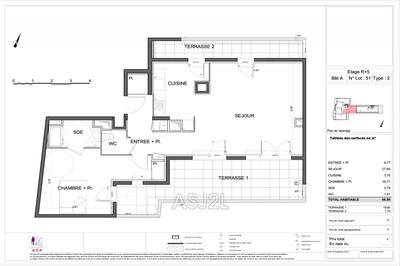 Appartement - 67 m² - 2 pièces