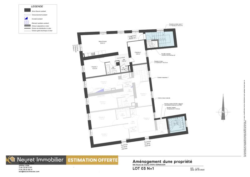 Appartement - 61 m² - 3 pièces