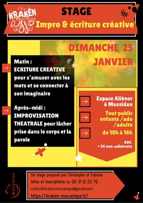 Stage d’impro théâtrale et écriture
