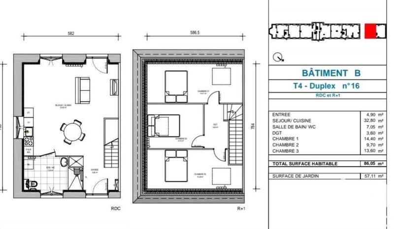 Maison - 87 m² - 4 pièces
