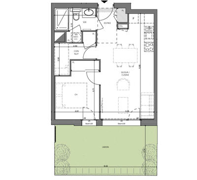 Appartement - 41 m² - 2 pièces