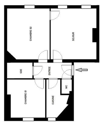 Appartement - 44 m² - 3 pièces