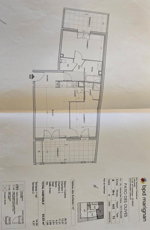 Appartement - 63 m² - 3 pièces