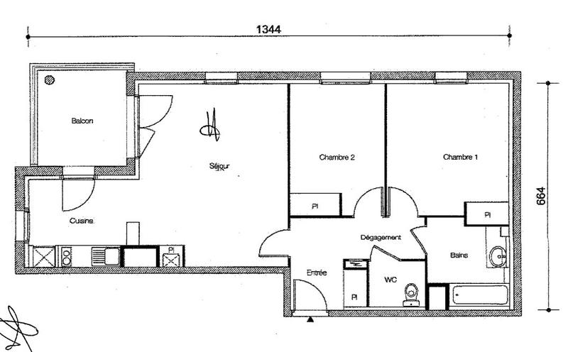 Appartement - 70 m² - 3 pièces