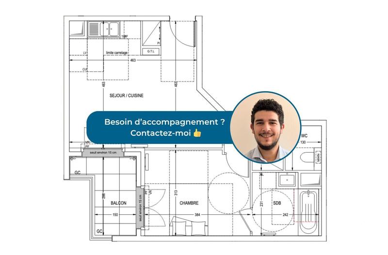 Appartement - 45 m² - 2 pièces