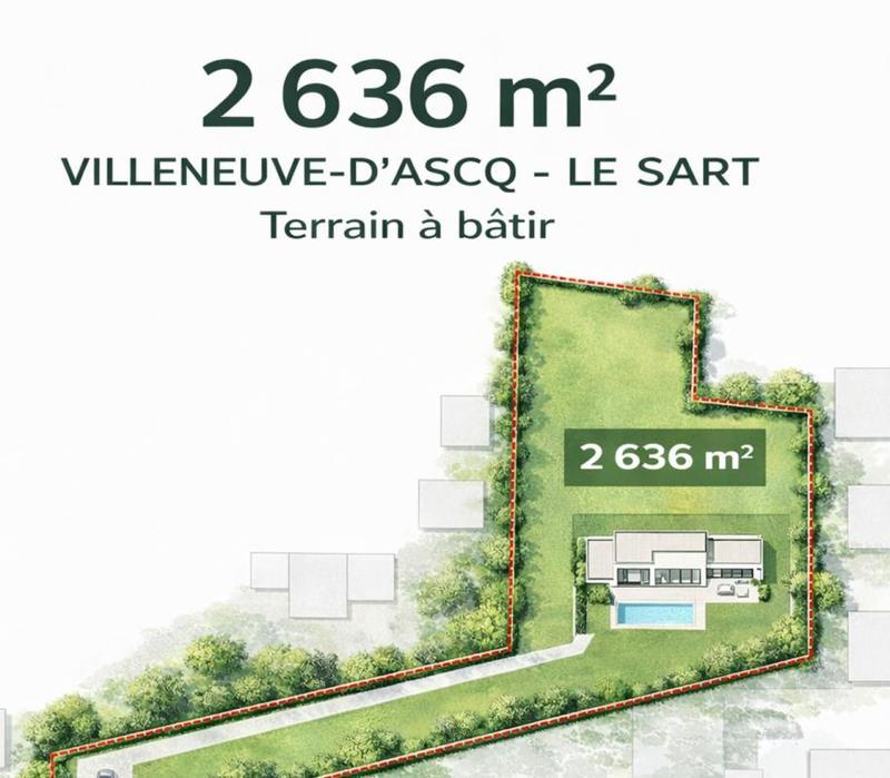 Terrain constructible - 2 636 m²