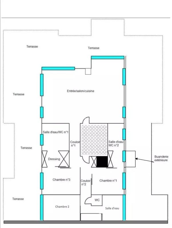 Appartement - 90 m² - 4 pièces