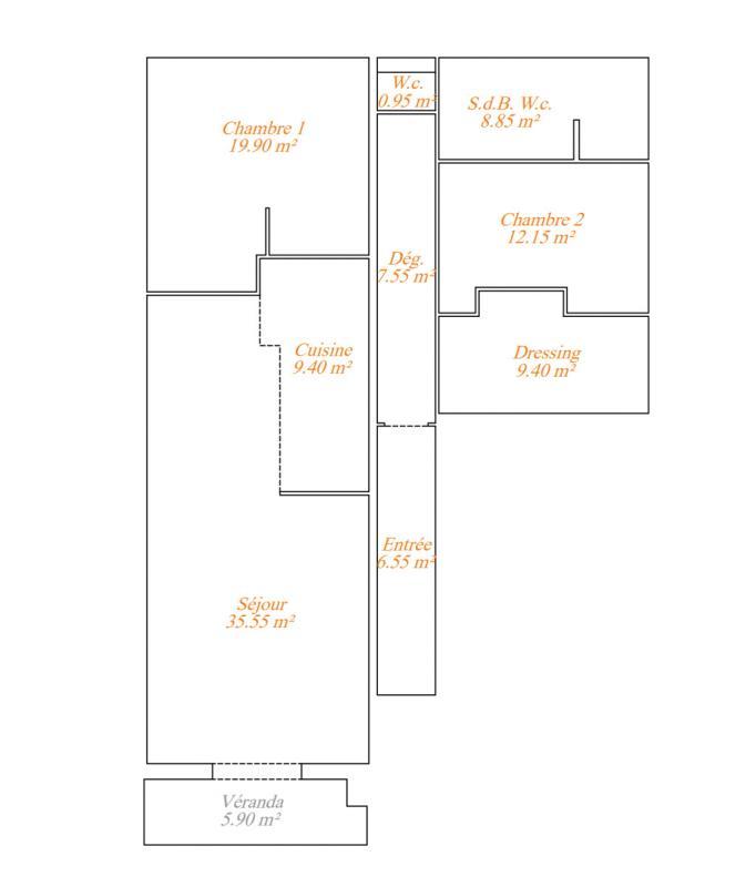 Appartement - 110 m² - 4 pièces