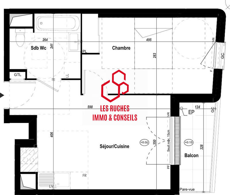 Appartement - 40 m² - 2 pièces