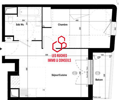 Appartement - 40 m² - 2 pièces