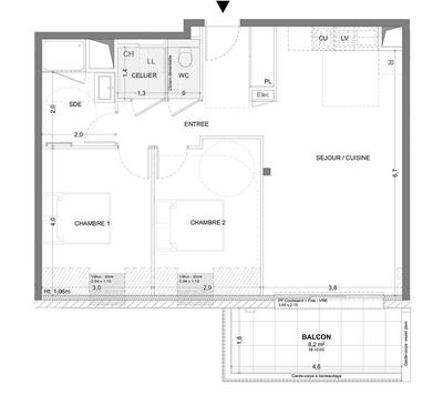 Appartement - 64 m² - 3 pièces