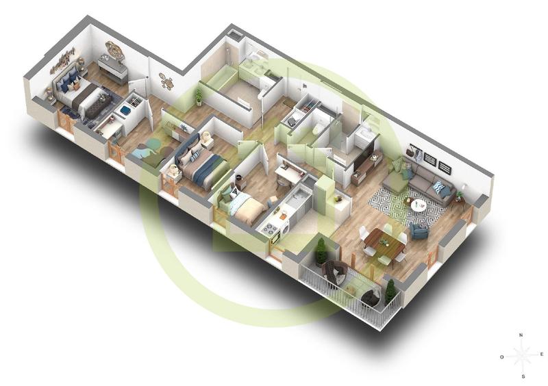 Appartement - 102 m² - 5 pièces