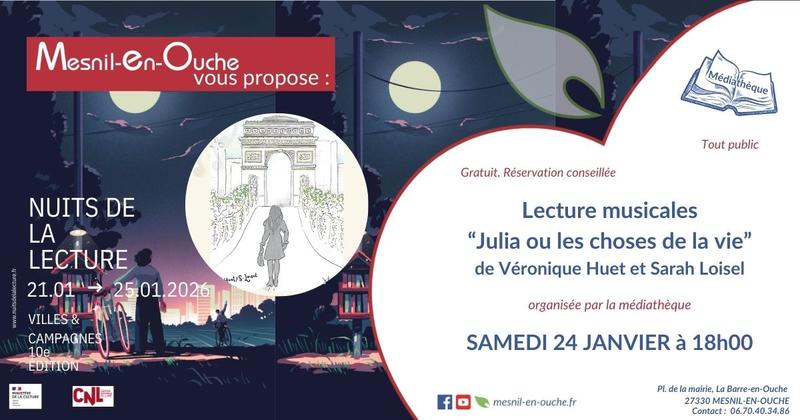 Lecture musicale "Julia ou les choses de la vie" les Nuits de la lecture