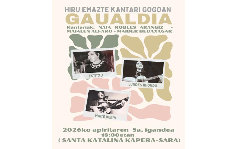 Hiru Emazte kantari gogoan : concert du Biltzar des Ecrivains