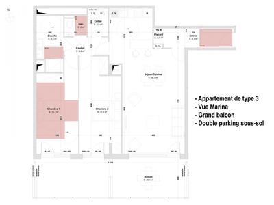 Appartement - 94 m² - 3 pièces