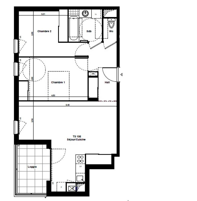 Appartement - 27 m² - 3 pièces