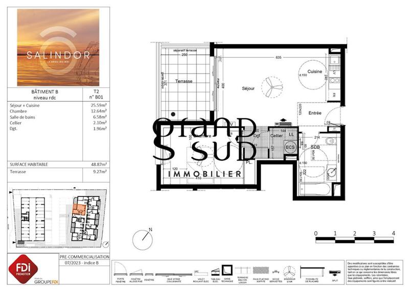 Appartement - 48 m² - 2 pièces