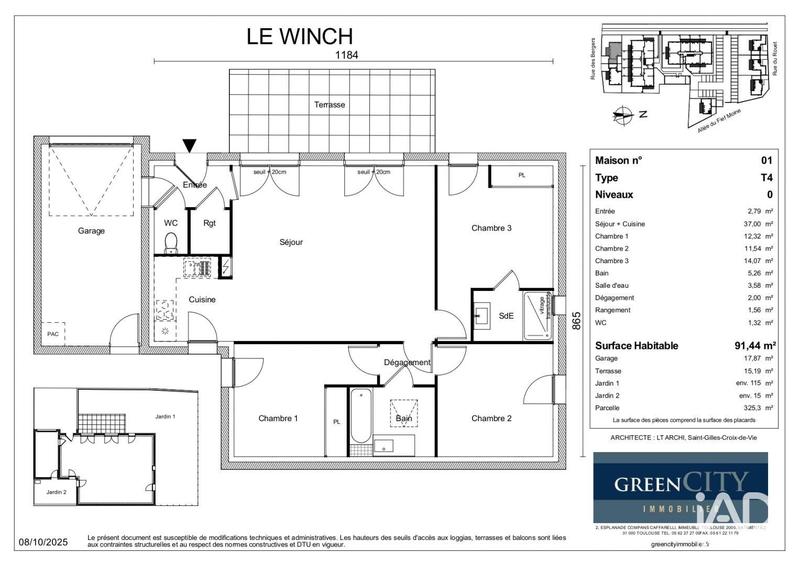 Maison - 91 m² - 4 pièces