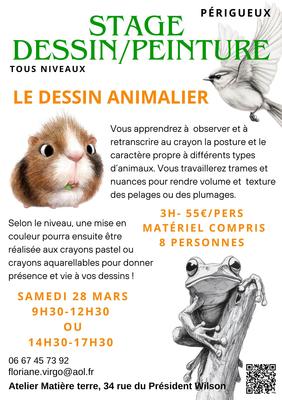 Stage dessin-peinture : le Dessin Animalier par Floriane Virgo