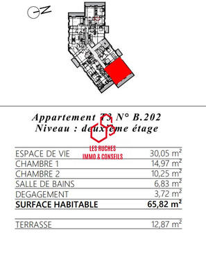 Appartement - 66 m² - 3 pièces