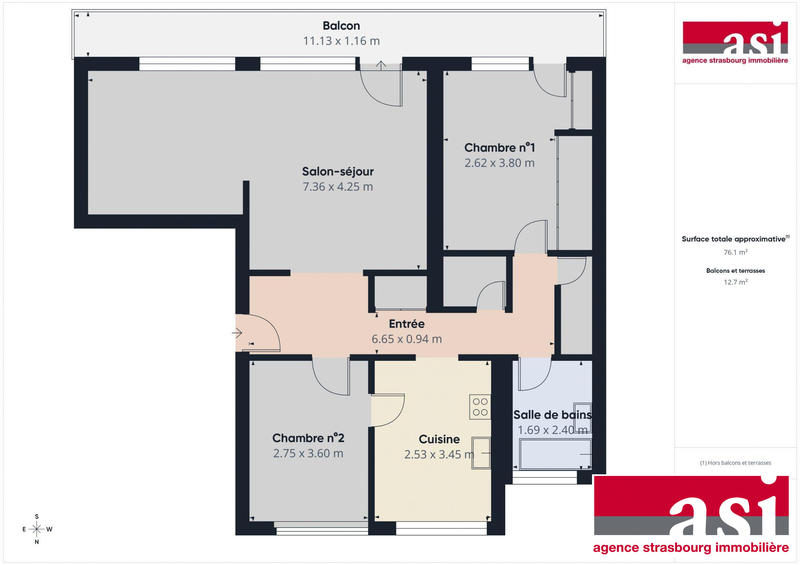 Appartement - 79 m² - 3 pièces