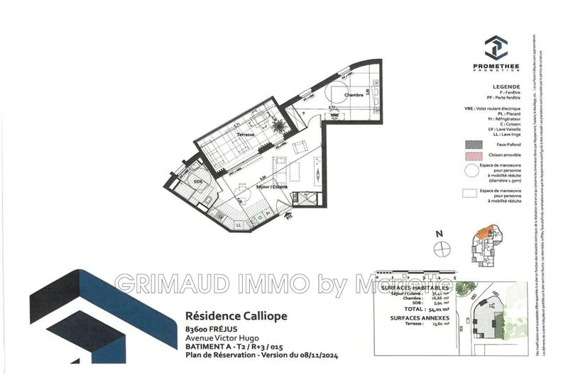 Appartement - 55 m² - 2 pièces