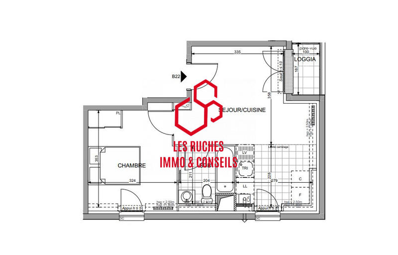 Appartement - 36 m² - 2 pièces