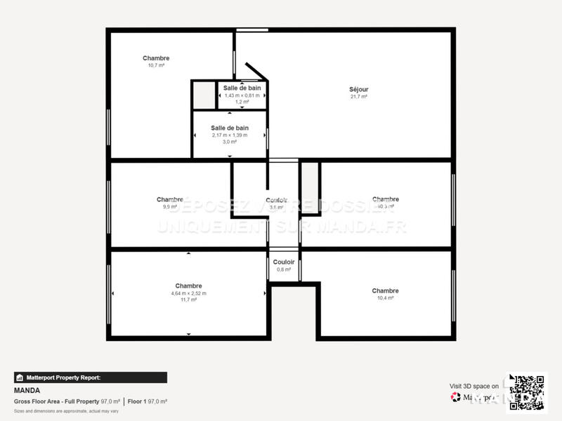 Chambre - 10 m² - 6 pièces