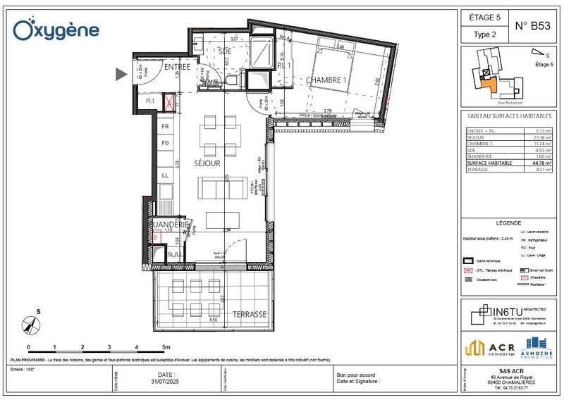 Appartement - 45 m² - 2 pièces