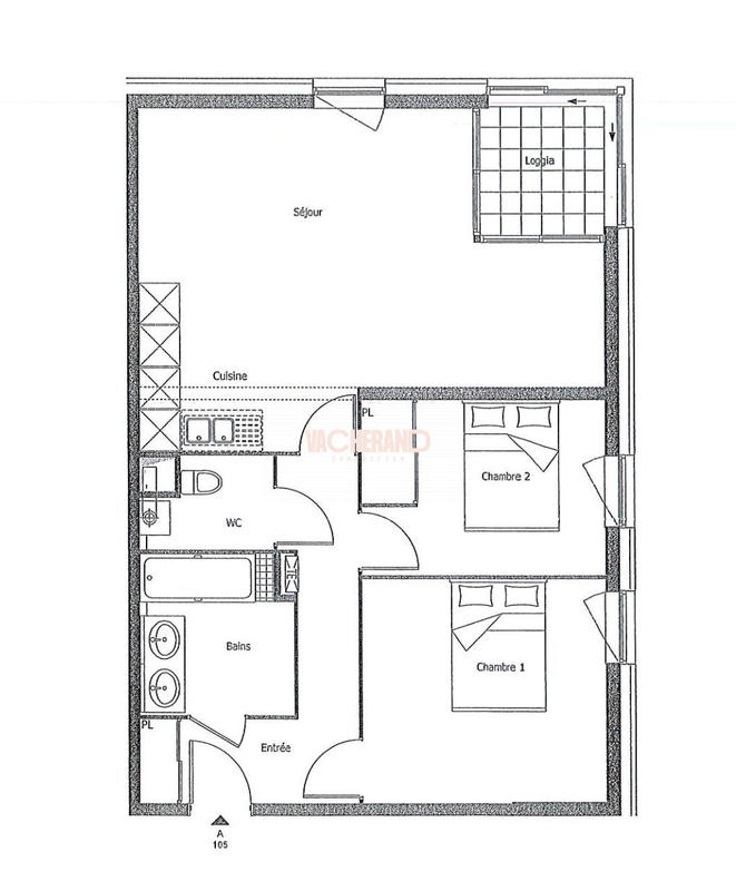 Appartement - 65 m² - 3 pièces