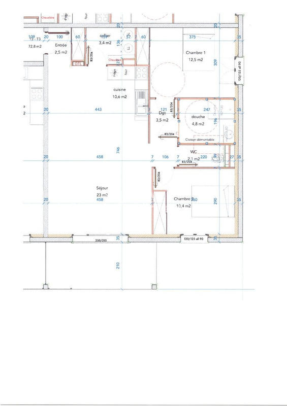 Appartement - 73 m² - 3 pièces