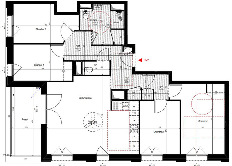 Appartement - 97 m² - 5 pièces