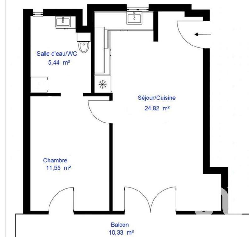 Appartement - 42 m² - 2 pièces