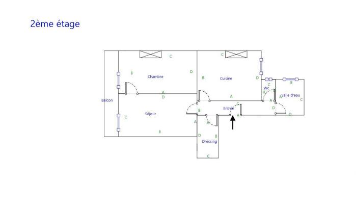 Appartement - 49 m² - 2 pièces