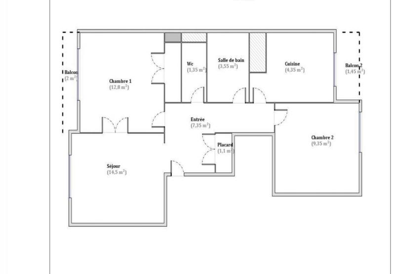Appartement - 54 m² - 3 pièces