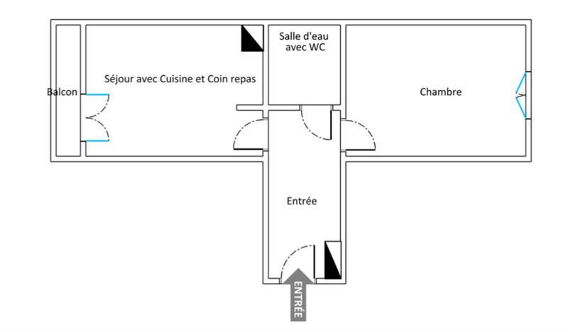 Appartement - 36 m² - 2 pièces