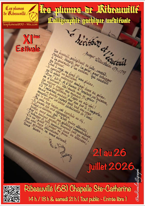 11° Estivale de la calligraphie gothique médiévale - les plumes de Ribeauvillé