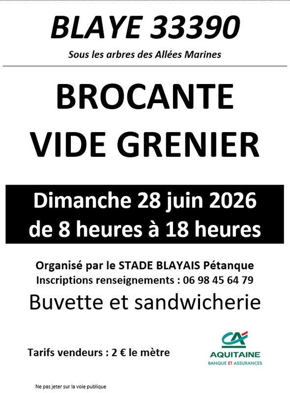 Brocante du stade blayais pétanque