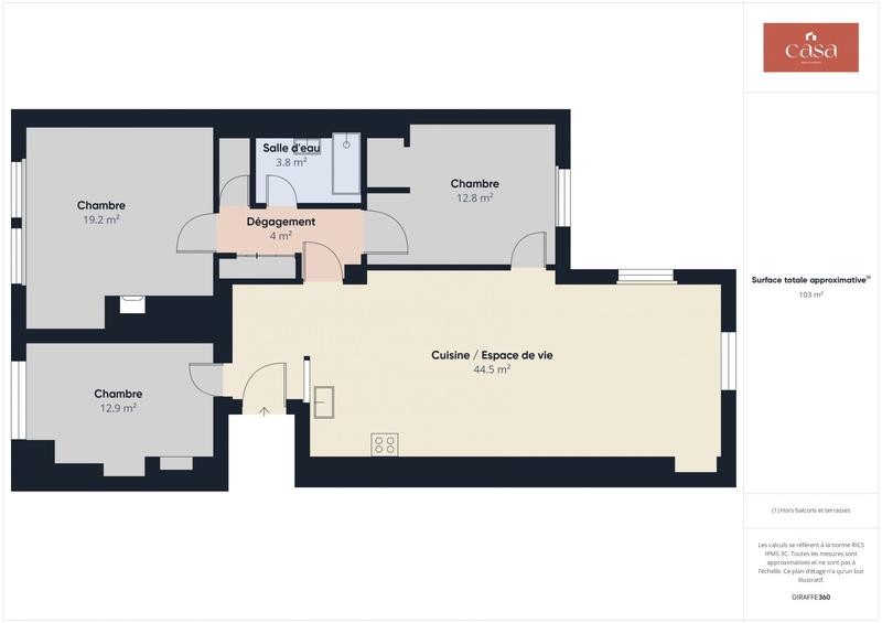 Appartement - 102 m² - 5 pièces