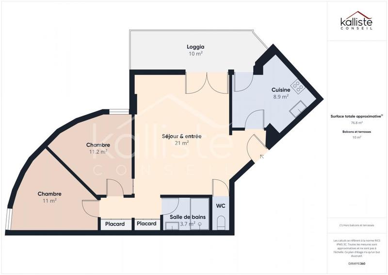 Appartement - 66 m² - 3 pièces