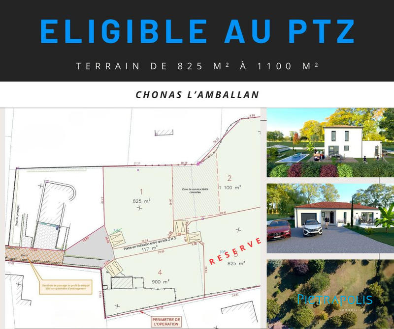 Terrain - 825 m²